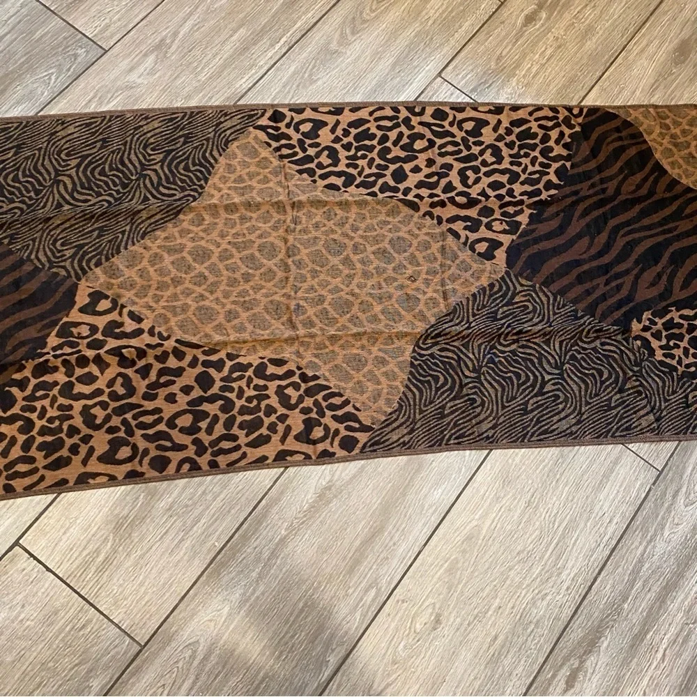 Brown Animal Print Wrap Scarf